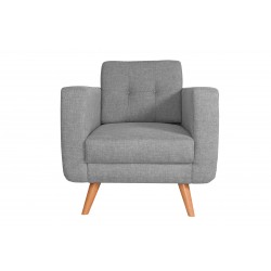 Fauteuil Tissu - HEDWIG gris clair 1