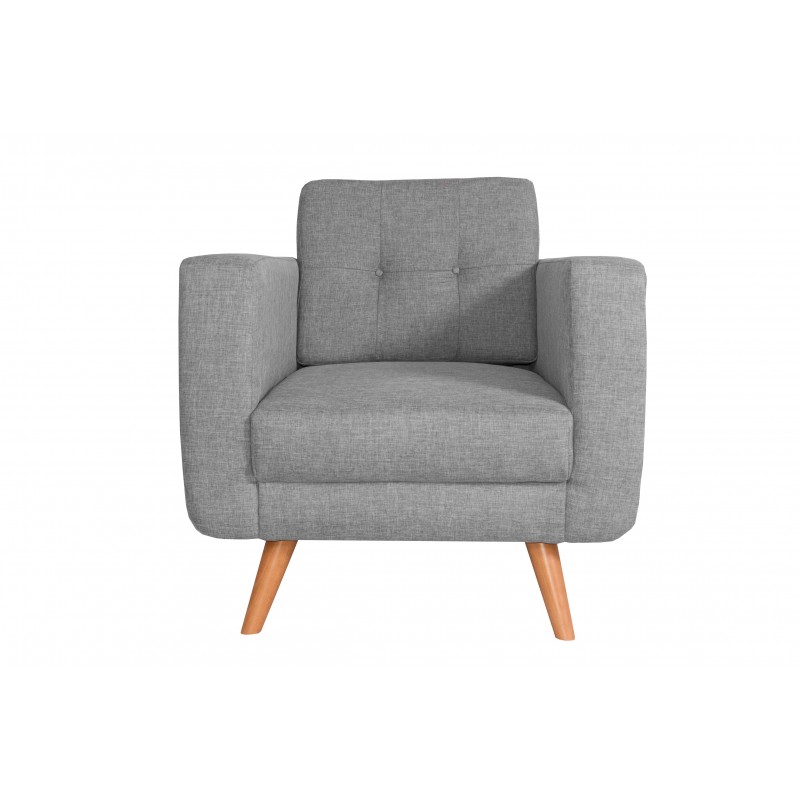 Fauteuil Tissu - HEDWIG gris clair 1 Fauteuil Tissu - HEDWIG gris clair 1