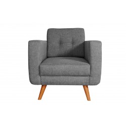 Fauteuil Tissu - HEDWIG gris fonce 1