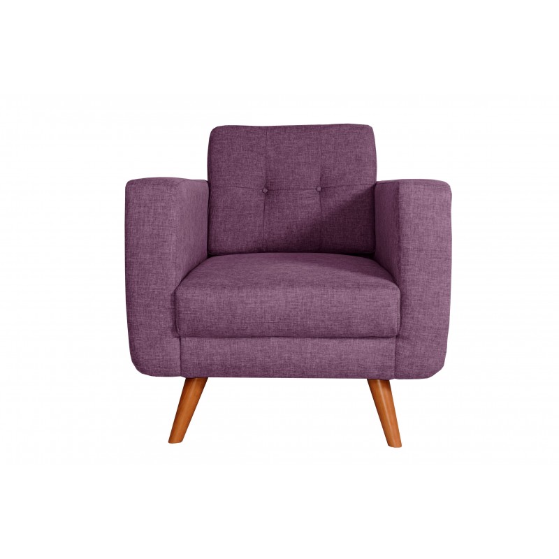 Fauteuil Tissu - HEDWIG gris violet 1 Fauteuil Tissu - HEDWIG gris violet 1