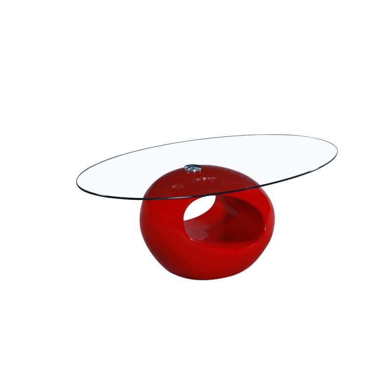 Table Basse Ovale Blanche - RONDO rouge Table Basse Ovale Blanche - RONDO rouge