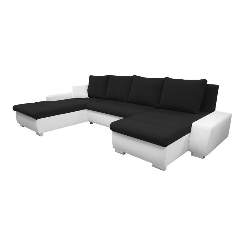 Canapé Convertible + Coffre - ALAMA MAX noir et blanc 1 Canapé Convertible + Coffre - ALAMA MAX noir et blanc 1