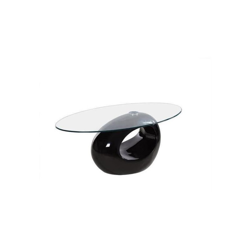 Table Basse Ovale Blanche - RONDO noir Table Basse Ovale Blanche - RONDO noir