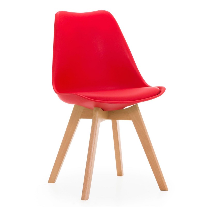 Chaise Scandinave Rouge