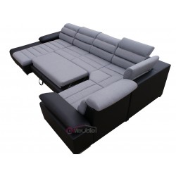 Canapé XL angle droit gris clair / noir 5