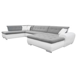 Canapé Panoramique Convertible VERONA gris clair et blanc 2