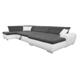 Canapé Panoramique Convertible VERONA gris foncé et blanc 5