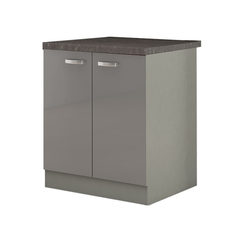 Meuble 2 Placards Bas Cuisine SCARLETT 80 Gris foncé Meuble 2 Placards Bas Cuisine SCARLETT 80 Gris foncé
